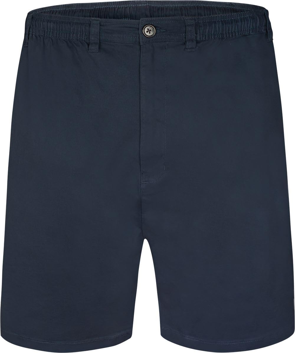 Espionage Rugby Shorts Stretch Plain Elasticated Waist Casual Mens Plus Size ST019A (UK, Alpha, 7XL, Plus, Regular, Mid Blue)