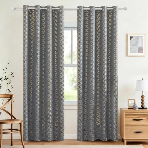 Ystyle Rideau Occultant Velours Lot De 2, 140x245cm, Rideaux Salon Rideau Thermique Isolant Anti Chaud Intérieurs, Rideau Phonique Anti Bruit, Moderne Chambre Maison...