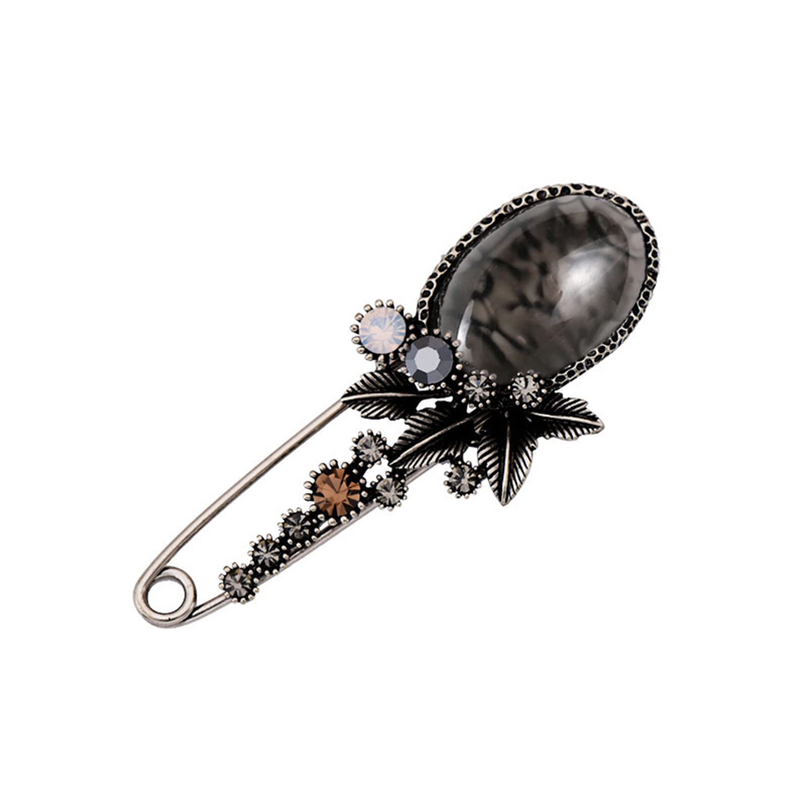 Broche en pierre naturelle créative, bijou simple pour vêtements et accessoires