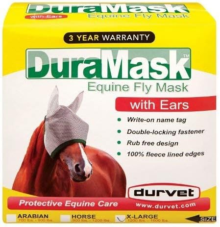 Durvet DuraMask Equine Fly Mask with Ears X-Large