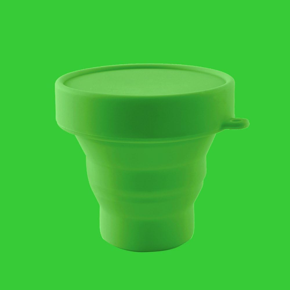 Menstrual Cup Sterilizer Cleaner, LUCKY CLOVER Collapsible Silicone Cup Foldable Sterilizing Cup for Menstrual Cups and Storing Your Diva Cup - Foldable for Travel(Green)