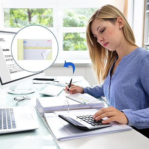 2 packs invoice book for small business 2-part carbonless 5-18x7-2932 receipt book for small business whitecanary invoice receipt book purchase order sales order50 sets per book