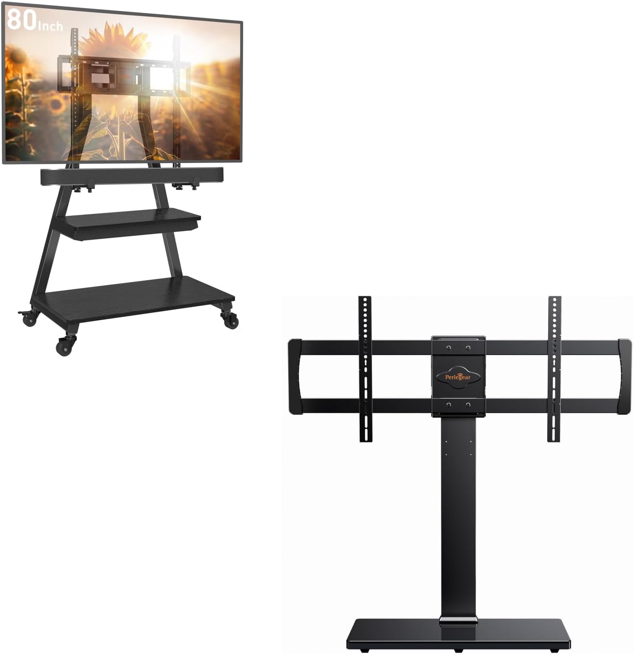 Perlegear Mobile TV Stand with Soundbar Mount Perlegear TV
