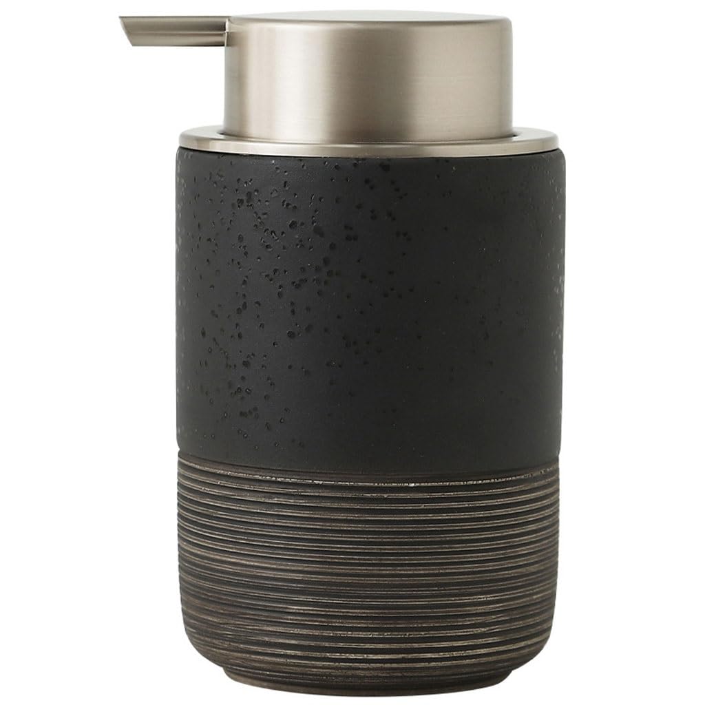 Seifenspender Keramik Relief Push Design Flüssigseifenspender Mousse Flasche Schaumflasche Lotionspender Sub-bottle Seifenspender für Badezimmer (A)