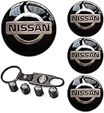 PERNALI 4PCS 65MM Car Emblem Badge Sticker Wheel Hub Center Caps Cover +Tire Valve Stem Caps Cover w