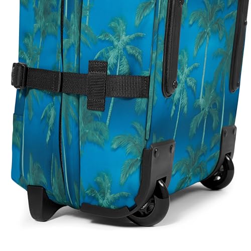 Image of EASTPAK Tranverz M - 78L Medium Soft Sided Checked Luggage, Dual Compartments, TSA Lock, Compression Straps & Smooth Inline Wheels, Brize Tree Navy