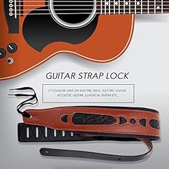 Yuikome Véritable Cuir de Bœuf Guitares Sangle pour Électrique Réglable Rembourré Couleur Browm - Les Beatles, Paul McCartney, John Lennon, RIngo Starr, George Harrison Yuikome Véritable Cuir de Bœuf Guitares Sangle pour Électrique Réglable Rembourré Couleur Browm – Image 3