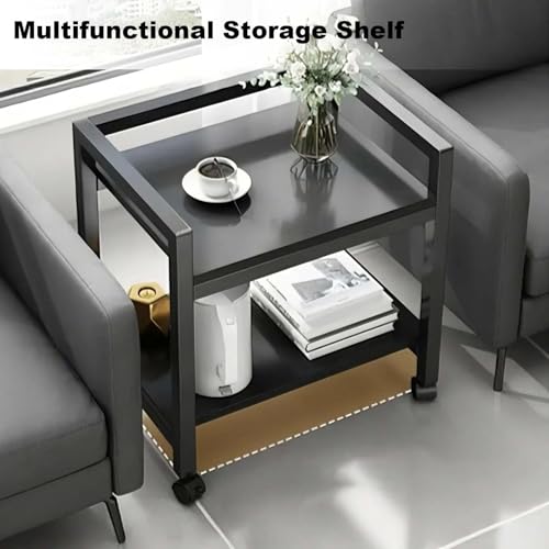 Soporte para torre de PC de 2 niveles, ajustable, con ruedas bloqueables, estructura metálica para almacenamiento bajo escritorio, ideal para gaming miniatura 6
