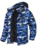 TACVASEN Mens Tactical Winter Camo Parka - Water Resistant, Thick Warm Jacket, Snow Coat