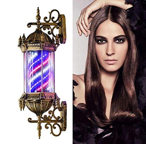 Preisvergleich Produktbild ROYWY Barbierstab Leuchtkugel Led Traditional Weiß Blau Beleuchtende Rotierende Streifen Friseur Salon Licht Schild Mit Led Birne Mauer Lampe 75cm / 30in A / 1 Piece