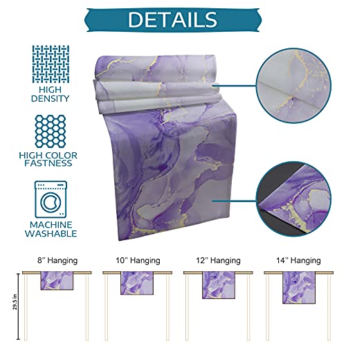 Lbdecor Table Runners 36 Inches Ombre Lavender Purple Cotton Polyester Blend Dining Table Runner For Indoor Outdoor Party,Coffee Table,Christmas Events,Wedding, Dresser, Marble Texture Home Decoration #TOP6
