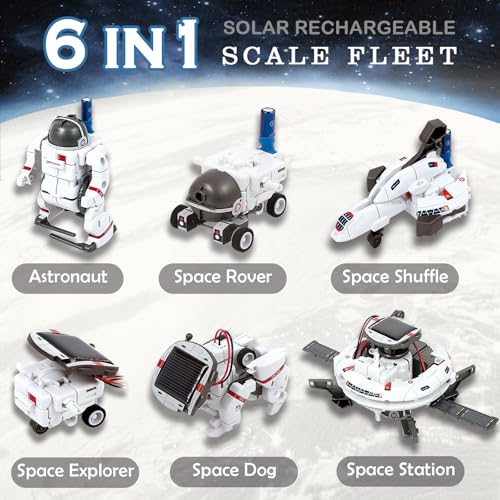 6-in-1 solar robot building kit for boys aged 8-13 educational robotic toys for kids science kits stem toys birthday gifts for 8 9 10 11 12 years old boys girls teens