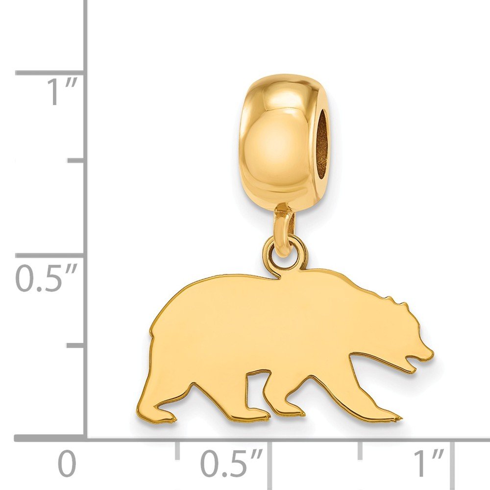 Cal Bead Charm Small (1/2 Inch) Dangle (Gold Plated)