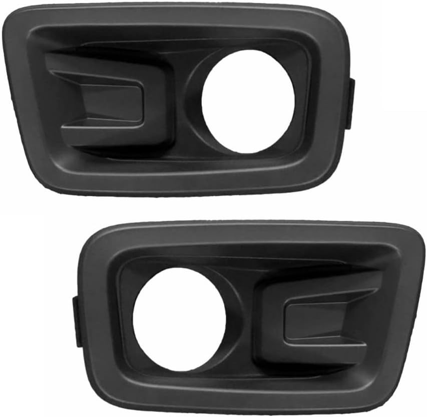 For Nissan Titan/Titan XD 2018 2019 Fog Light Bezel Driver and Passenger Side | Pair | Front | Painted Black | w/Midnight Edition | ABS Plastic | Primed | Replacement For NI1038168, NI1039168