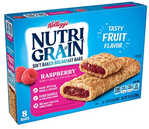 Kellogg's Nutrigrain Soft Baked Breakfast Bars, Raspberry, Strawberry, Apple Cinnamon, And Mixed Berry, 10.4 Ounce (Pack Of 4) - With Make Your Day Bag Clip #TOP2