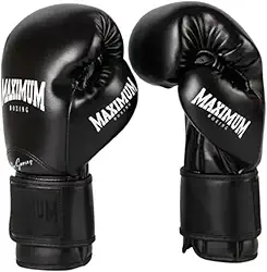 Luva de Boxe e Muay Thai Profissional Black Maximum, Série Pro 14oz