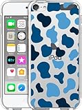 GlamCase for iPod Touch 7th / 6th / 5th Generation Case Clear - Cow Skin Navy Camouflage Print Printed Slim Fit Flexible Clear Transparent Shockproof Designer Back Case for iPod Touch 7/6 / 5