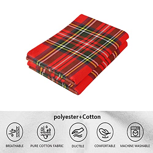 Vkpschj Kitchen Hand Towels Winter Plaid Red Green Set Of 2 Christmas Scottish Tartan Bath Towel Face Washcloth Seasonal Decor Kitchen Home Bathroom Absorbent Soft #TOP2