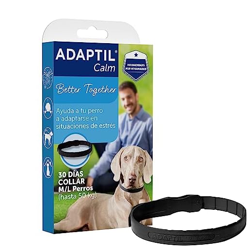 ADAPTIL Calm - Antiestrés para perros - Miedos, Ruidos Fuertes, Aprendizaje, Adopción - Collar M/L para Perros Medianos y Grandes