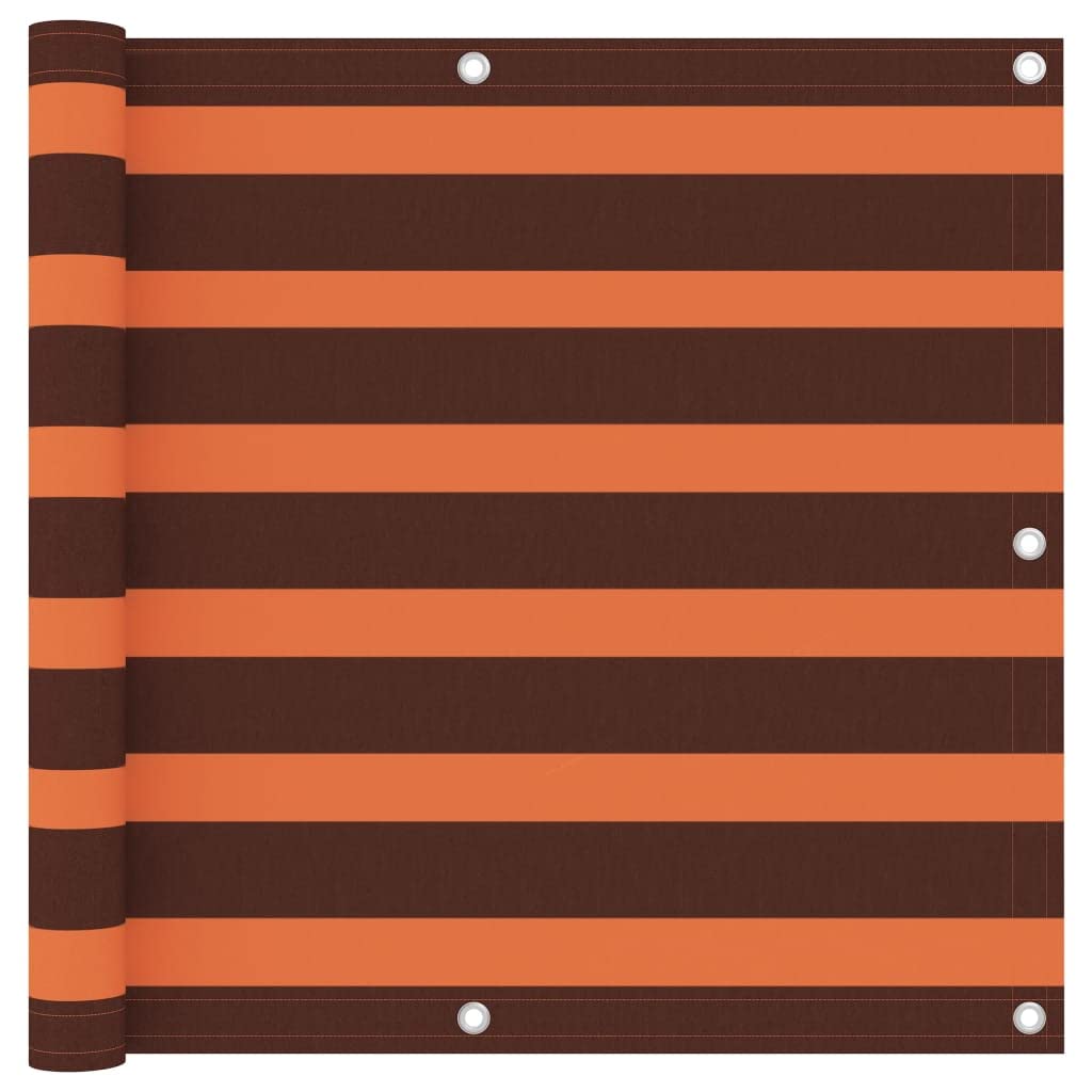 vidaXL Balcony Screen Garden Outdoor Privacy Fence Screen Balcony Protective Sunshade Screen Waterproof Orange and Brown 90x600 cm Oxford Fabric — image 1