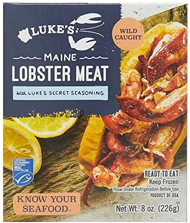 Luke's Lobster, Lobster Meat with Luke's Secret Seasoning, 8 Ounce (Frozen)