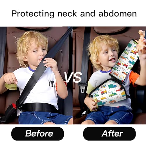 DreamsLink.LC Comfy and Soft Kids\' Seat Belt Adjuster and Cover Pad, Kids\' Seatbelt Cushion, Seat Belt Holder for Kids, Car Seat Strap Covers, Anti-Strangulation Neck Protection, Truck