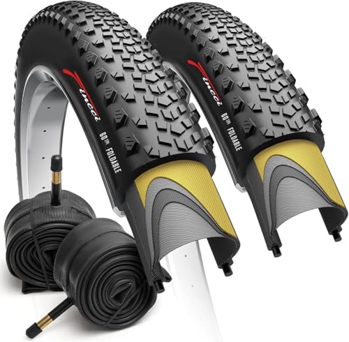 Fincci 700x40c Gravel Bike Tires, 42-622, Foldable, 1mm Antipuncture Protection with 48mm Schrader...