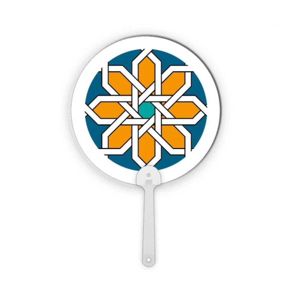 Éventail plastique style Maroc géométrie rond pour décoration et été