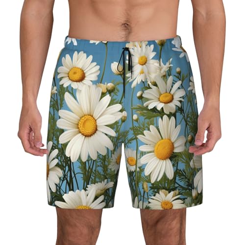Short de bain homme motif camomille séchage rapide maillot plage