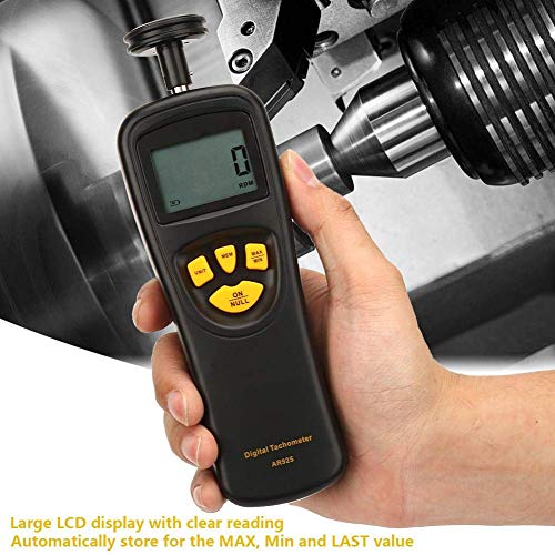 Contagiri digitale, contagiri LCD a palmare RPM Tachimetro 0,5-19999 giri/min, contatore tester ad alta precisione con funzioni di mantenimento della retroilluminazione