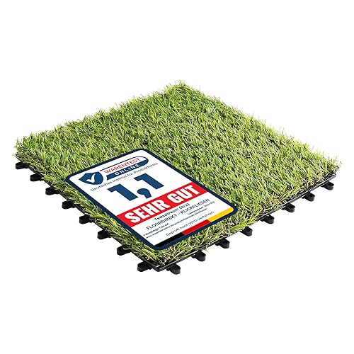 Floordirekt Rasen Klickfliesen 30x30 cm, 1 Stück = 0,18m² Terrassenfliesen, Balkonfliesen - Bodenbelag für Balkon & Terrasse - wetterfest mit Drainagefunktion | Grass Floordirekt Rasen Klickfliesen 30x30 cm, 1 Stück = 0,18m² Terrassenfliesen, Balkonfliesen - Bodenbelag für Balkon & Terrasse - wetterfest mit Drainagefunktion | Grass