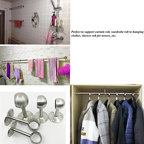 Haoun Bracket For Curtain Rod,4 Set Ceiling Mount Bracket Closet Rod Brackets Stainless Steel Wardrobe Rod Bracket Wall Mounted Size 1.25 #TOP2