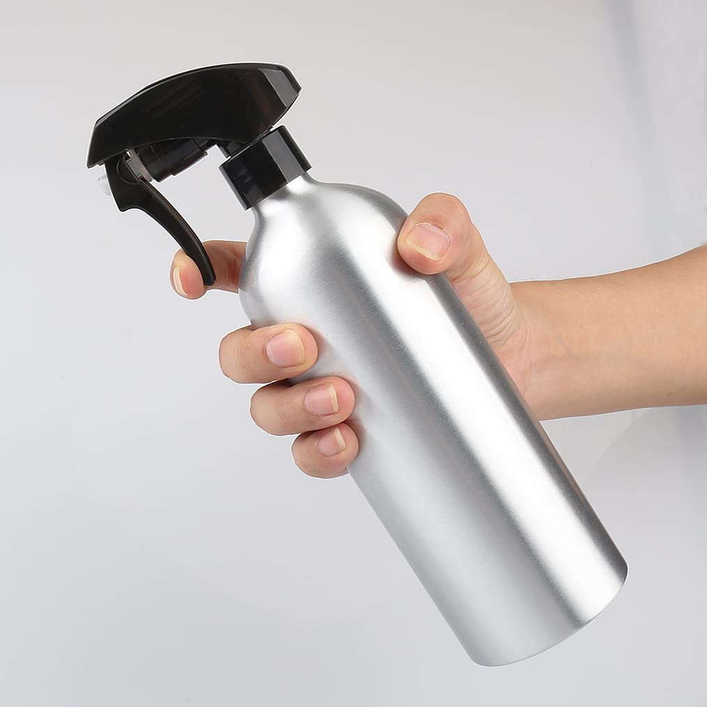 6 Stück 500 ml Leere Aluminium Sprühflasche mit Schwarz Sprühkopf Feinen Nebel Wassersprüher Zerstäuber für Pflanzen Blumen Reinigung Garten Kosmetik Küche Reinigung Friseur, Trichter