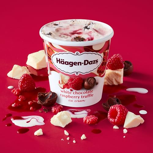 Image of Haagen-Dazs Ice Cream, White Chocolate Raspberry Truffle, 14 Fl Oz (Frozen)