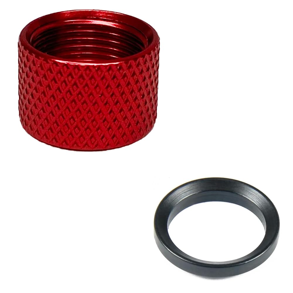 FSI1/2x28 Thread Protector with Crush Washer for 22LR (Red)