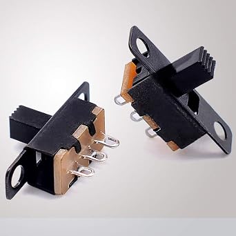 Gebildet 50pcs Mini Toggle Switch SPDT Slide Switch 0.5A 50V DC 3 Pin 2 Position, Panel Slide Switch ON/ON, Micro Miniature Latching SS-12F15