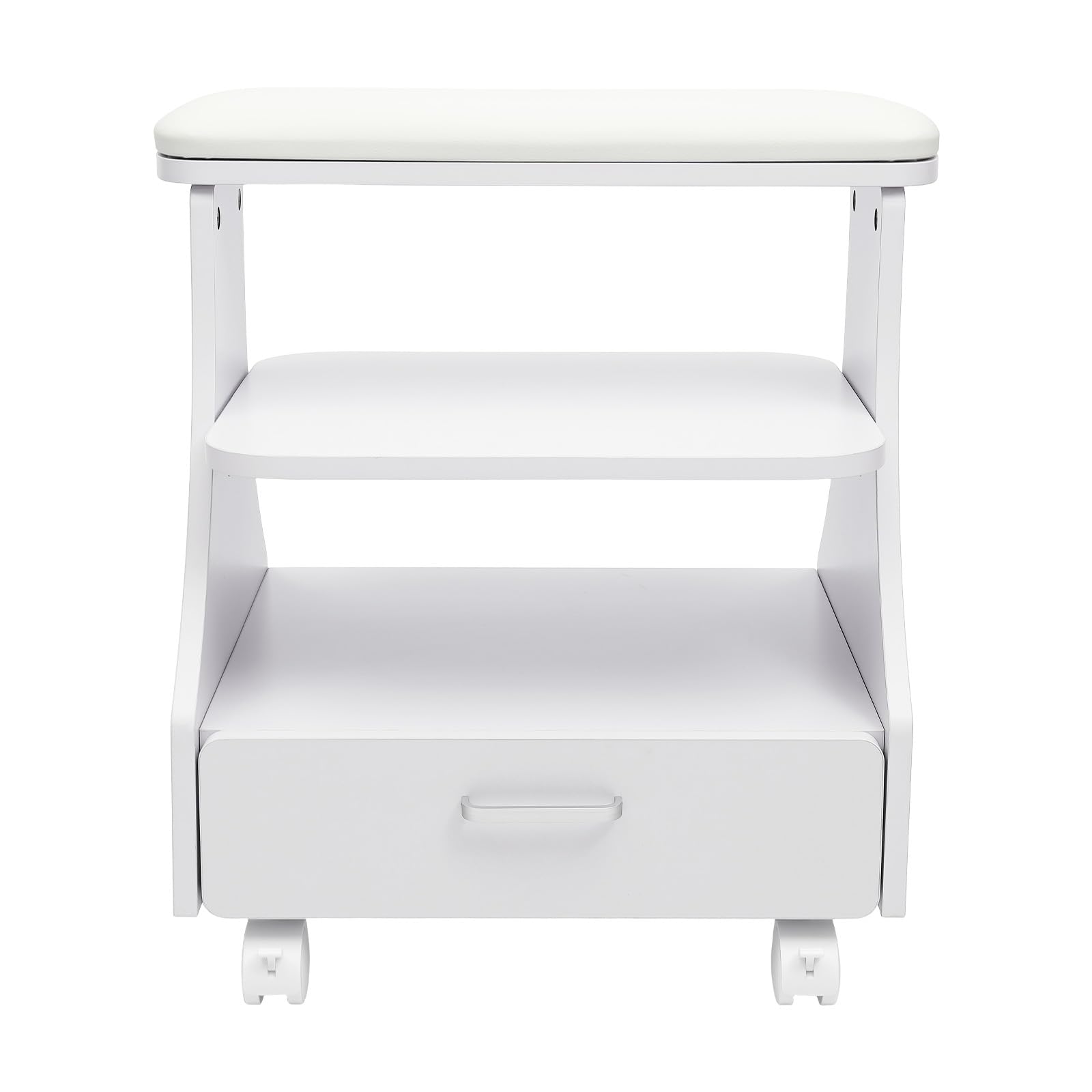 Poggiapiedi Pedicure con Cassetto, Supporto per Piedi a 3 Livelli per la Cura delle Unghie con 4 Ruote con Freni, Supporto Pedicure fino a 50kg, per Salone di Bellezza, Studio di Manicure
