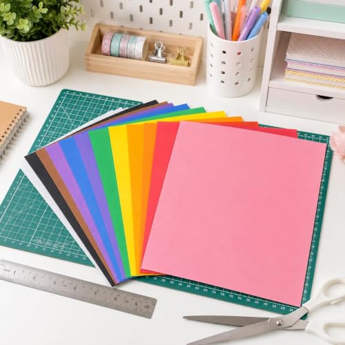 Sanzinaz Heavyweight Construction Paper Assorted Colors, 9 x 12 Inch Craft Paper Pack, 50 Sheets for Drawing, Coloring, Cutting, Folding, Projects, Activities, DIY Crafts, Home and Office Supplies - Image 5
