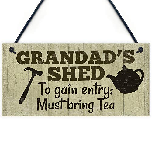 Red Ocean Grandad's Shed Plaque Garden Shed Summer House Sign Dad Fathers Day Grandparent Gift For Him