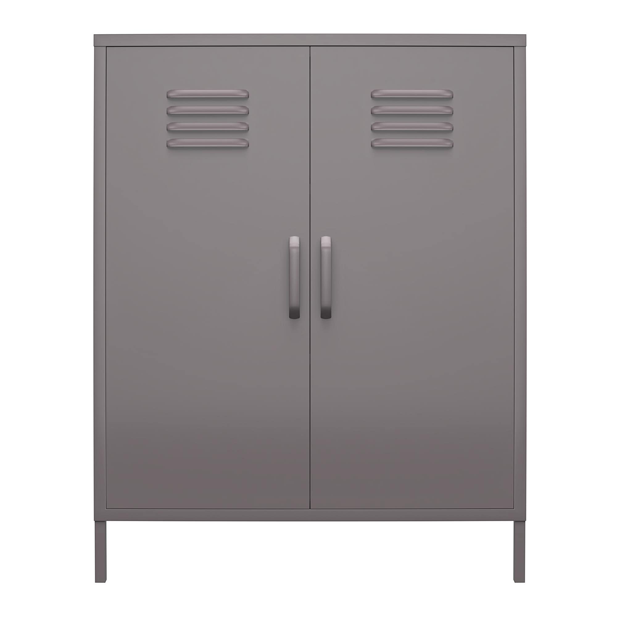 DHP Furniture Bradford 2 Door Metal Storage Cabinet Grey