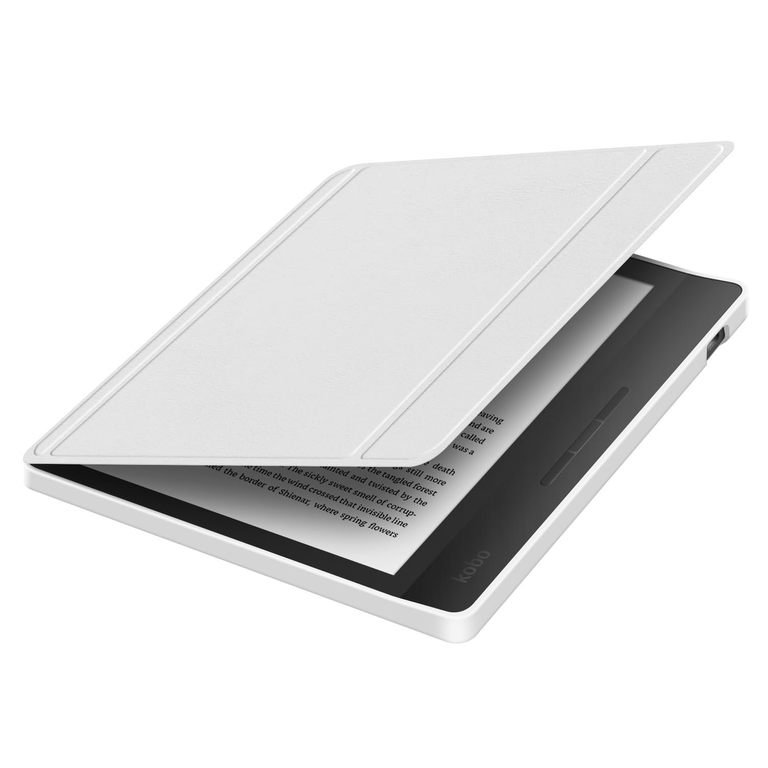 Split Folio Detachable Protective Case for 7" Kobo Libra Colour 2024 Released, Ultra Clear Transparent Back Cover Light Shell, Auto Sleep and Wake, White — view 7