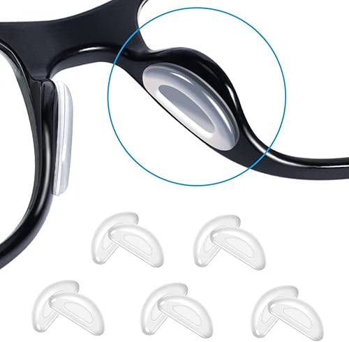 Festful Almohadillas para la nariz para gafas 5 pares de almohadillas de silicona para la nariz para lentes protector de nariz suave antideslizante