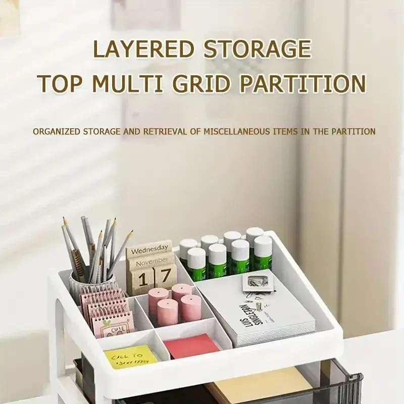 Image of JD Fresh 3 Layer Makeup Storage Organizer /Plastic Large Cosmetic Storage Box with Transparent Drawer /Vanity Countertop Skincare Organiser for Makeup, Perfume, Brushes & Beauty Accessories