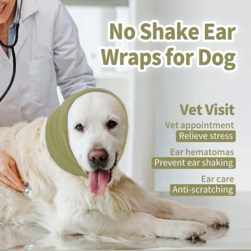 Image of Nanaki Dog Calming Hoodie Dog Hematoma Ear Wraps for Dogs-Ear Protection | Grooming and Force Drying Dog Ear Protector,Dog Ear Muffs Head Warp For Fireworks Anxiety Relief,Ear Protection Head Cover