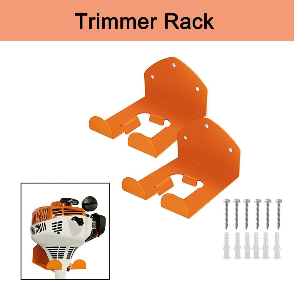 SEIWEI 2 Pack Garage Storage Garage Organizer Trimmer Rack Garden Power Tool Hanger for Grass Trimmer, Hedge Trimmer, Garage Wall, Garage Trimmer, Garden Tools