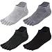 Meaiguo Toe Socks No Show Running Five Finger Crew Socks for Men Women 4 Pack