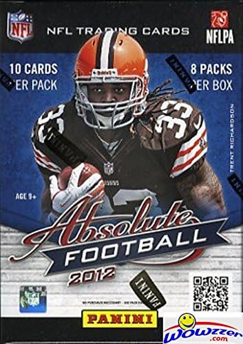 2012 Panini Absolute NFL Football Retail Box with 80 Cards! FOUR(4) TIMES More Cards then the Hobby Box That sells for around $150 ! Look for RC's and Autographs of Andrew Luck,Russell Wilson & More !