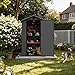 Devoko 4x4 Gartenhaus 2,3m³, Kunststoff, 116x116x171 cm Gerätehaus mit Boden, Geräteschuppen mit Abschließbar Tür und Belüftung, Outdoor, Wetterfest für Garten Rasen, Dunkelgrau