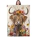 UNDAHIS Floral Crown Highland Cow Blanket, Soft Warm Cozy Farm Animal Throw Blanket Gifts for Adults Kids Women, Lightweight Fuzzy Comfy Flannel Blankets for Couch, Travel, Bed, House Decor 60×50 Inch