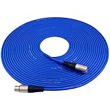 GLS Audio 50ft Mic Cable Patch Cord - XLR Male to XLR Female Blue Microphone Cable - 50' Balanced Mike Snake Cord